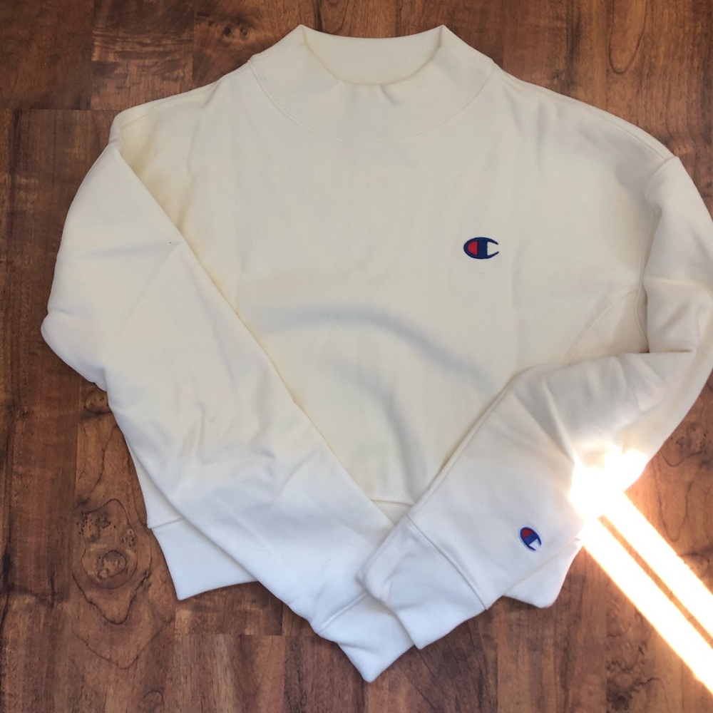 Urban Outfitters Champion Cream Mock-neck Sweatshirt
